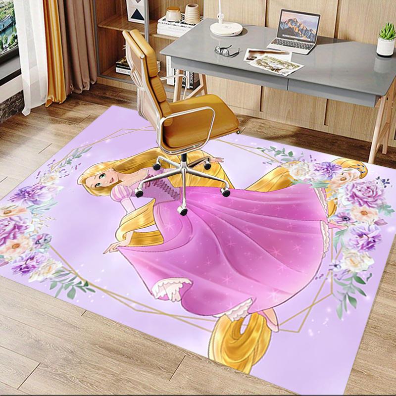 Princess Pink Dress Carpet For Playroom Bedroom Living Room Sofa Home Decorkids Game Area Rug Nonslip Floor Mat