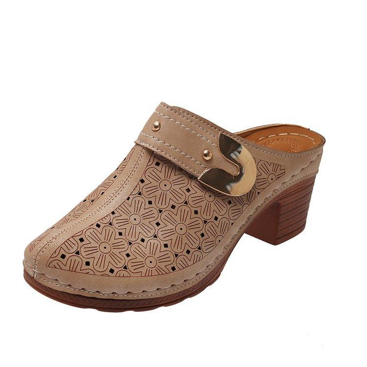 

Зовнішня торгівля великий розмір капці жіночі літо 2025 новий європейський та американський мішок голова метал порожнисті жіночі туфлі розмір 43 wish 43 бежевий