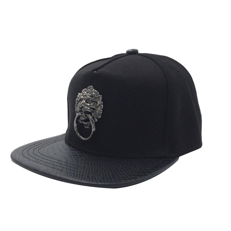Crocodile Grain Hip Hop Baseball Cap with Rhinestone PU Leather Brim