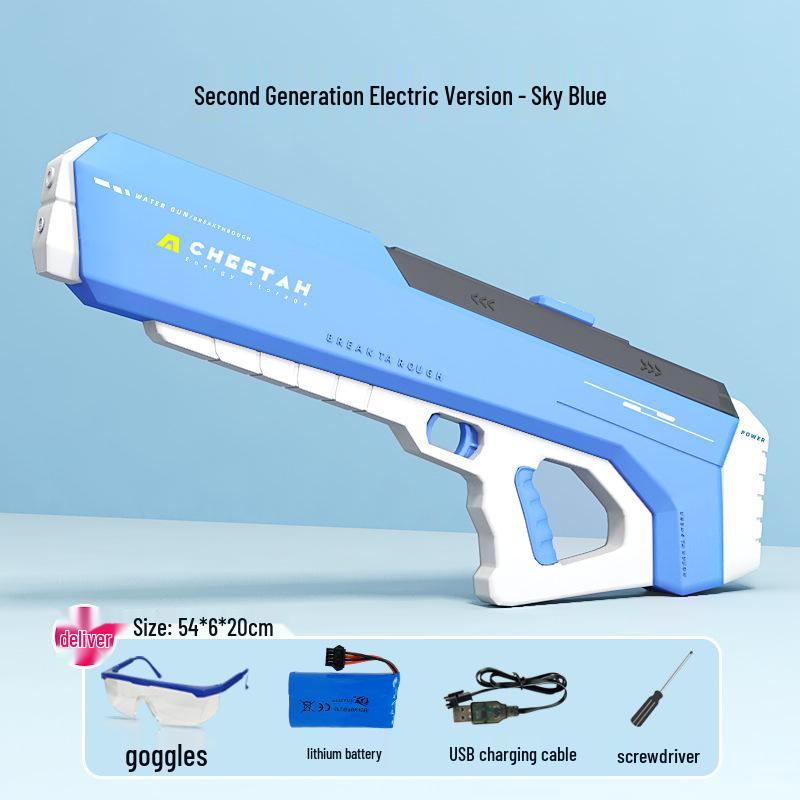 High-Pressure Automatic Water Absorption Squirt Gun - Powerful & Continuous Spray Toy for Kids.