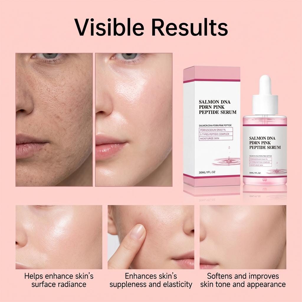 Salmon DNA PDRN Pink Peptide Serum for Face - Moisturizing, Hydrating, Elasticity - 30ml