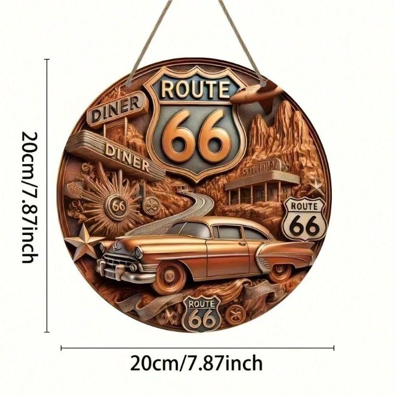 

Retro Round Metal Tin Sign Wall Art Decor for Garage Kitchen