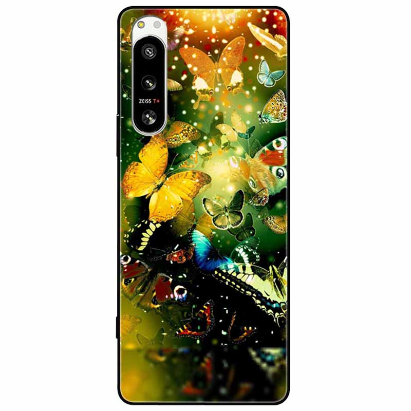 For Sony Xperia 5 IV / 1 IV Case 10IV Soft Silicone Flower Phone Back Cases For Sony Xperia 10 IV V Cover 5IV TPU Bumpers 10V