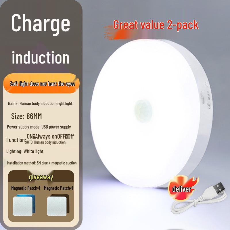 Taoist Smart Induction Night Light 2025: Voice-Controlled, Automatic Brightness Adjustment.
