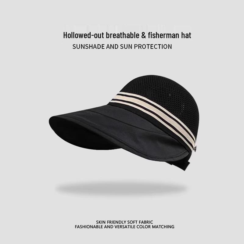 Women's Wide-Brimmed Summer Bucket Hat - Korean Fashion, Woven, Breathable Sun Protection