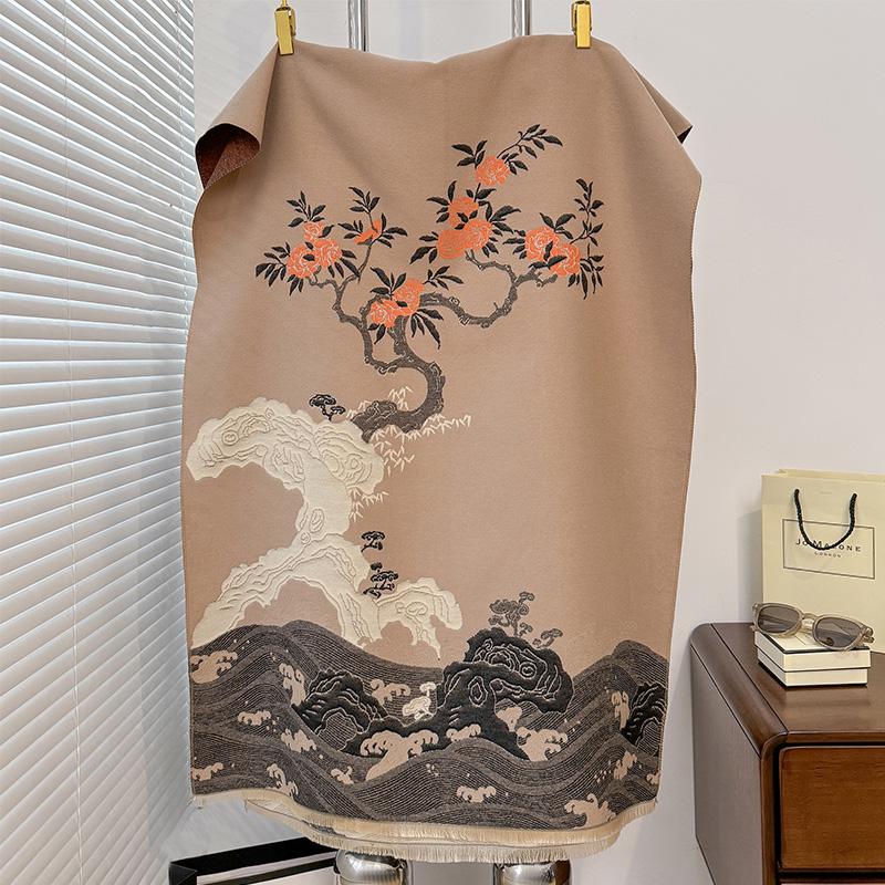 New Design Winter Warm Cashmere Shawl Scarf for Women Luxury Pashmina Blanket Wrap Bandana Femal Thick Poncho Echarpe Foulard