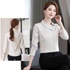 Chiffon Shirt Doll Collar Solid Color Women's Long Sleeved Blouse Spring Autumn New Fashion Temperament Bottoming Top S-4XL