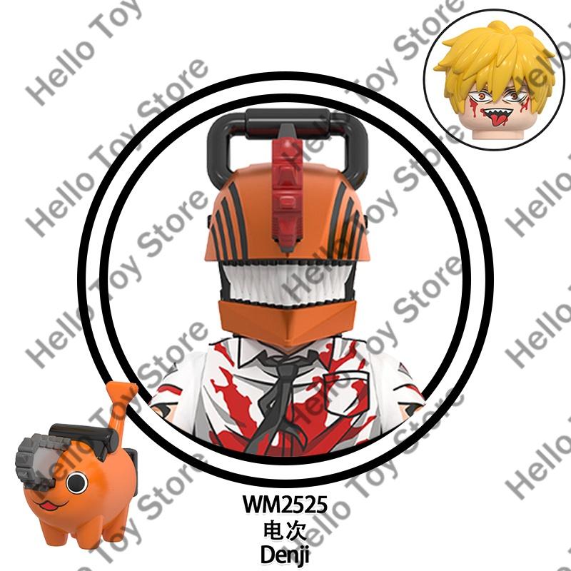 Klassischer Anime Chainsaw Man Blöcke Mini-Actionfiguren Denji Pochita Bausteine Puppen Kettensägen-Dämon Modell Kinderspielzeug Geschenke