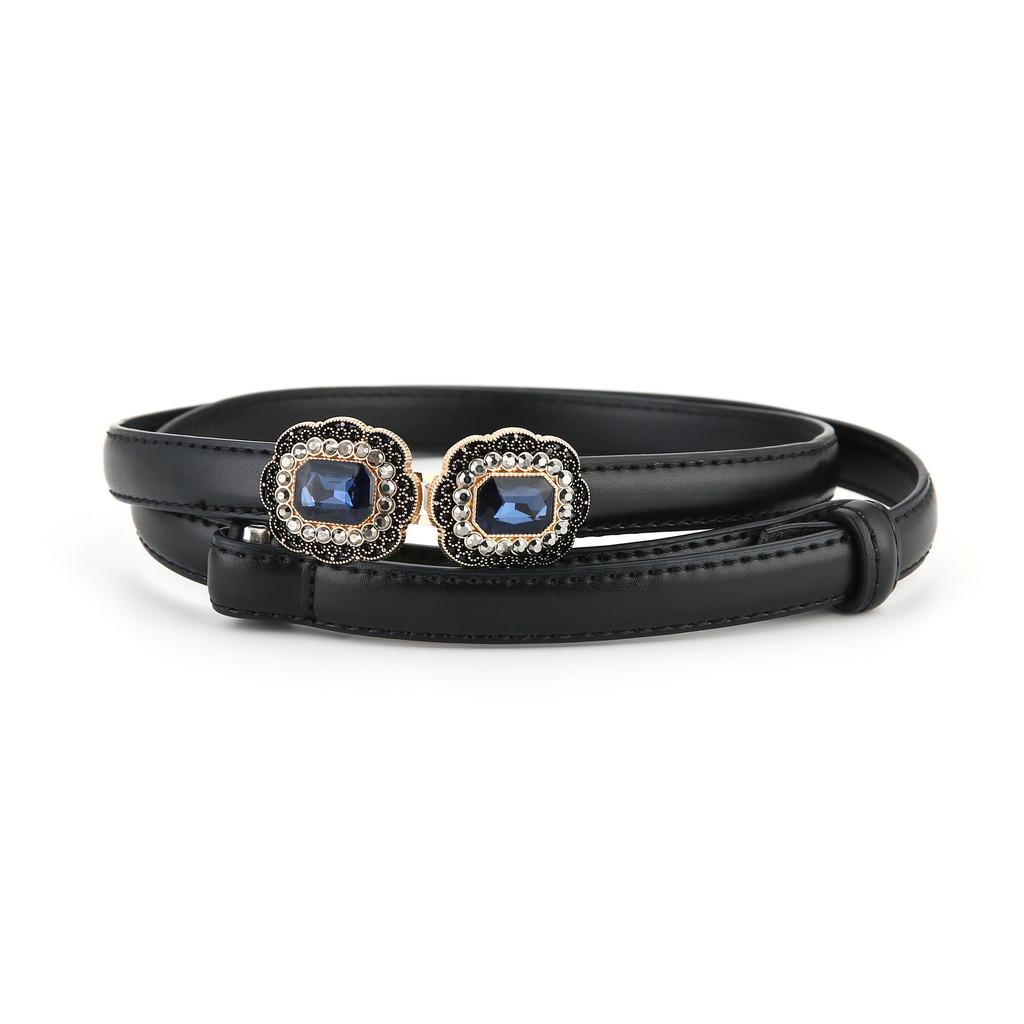 Womens Leather Belt With Square Alloy Buckle For Elegant Casual Wear