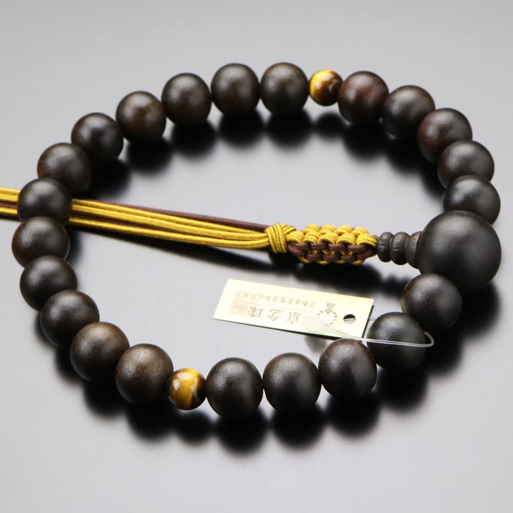Special Jodo Shinshu Buddhist Prayer Beads for 22 Matte Tiger Eye with Cord Tassel Buddhist Prayer Kyoto Prayer Buddhist Altar Memorial Buddhist