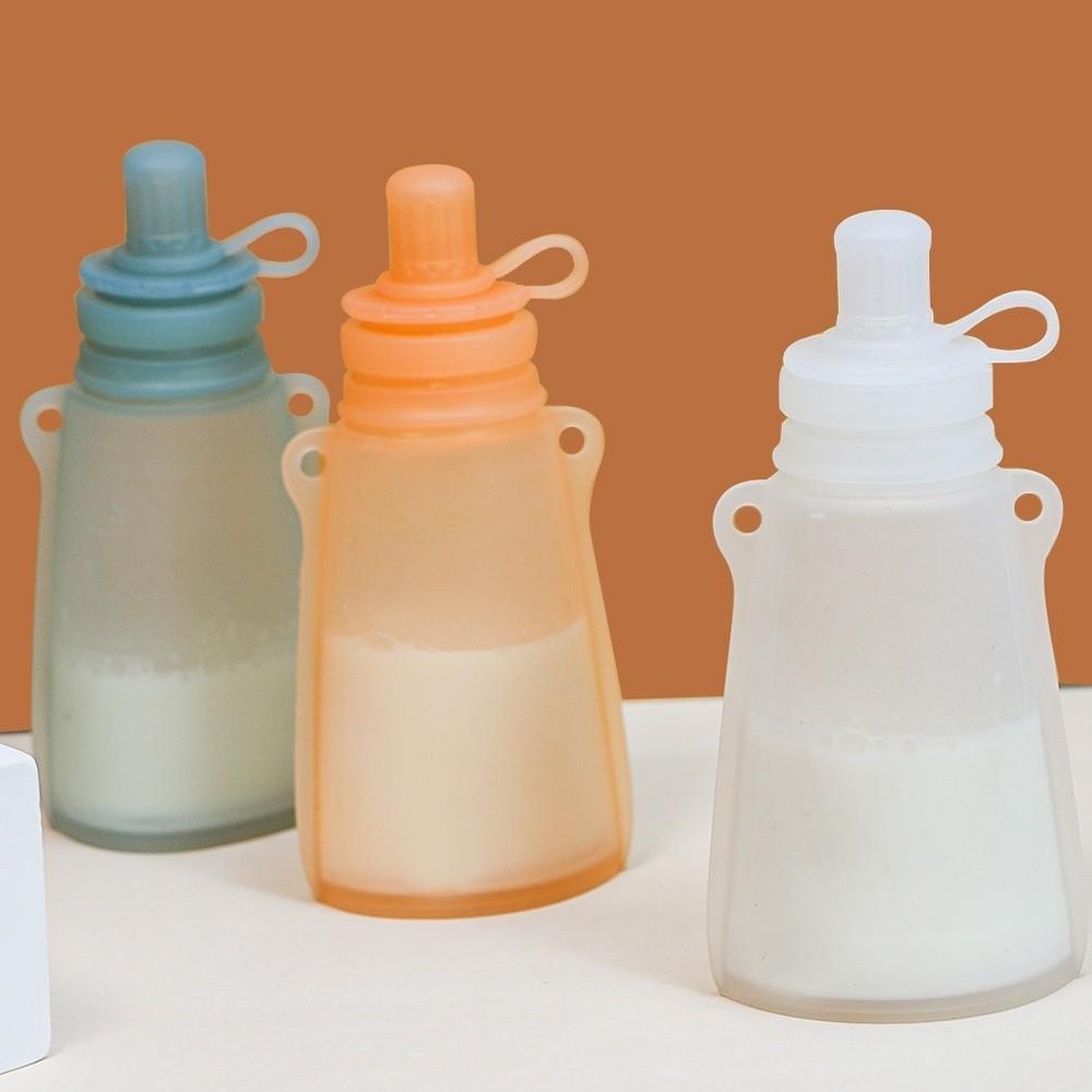 Refillable Silicone Baby Food Pouch Reusable Baby Food Container Milk Storage Bag  Breast Milk