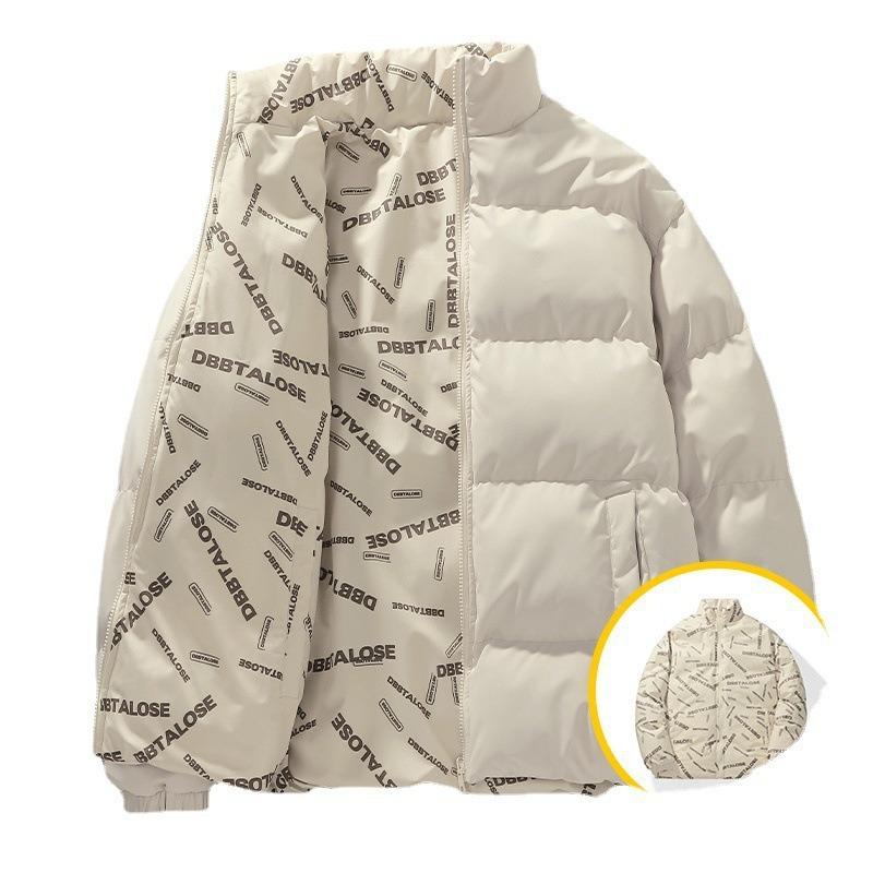 Winter double-sided cotton-padded men's winter new casual trendy brand loose large size casual couple men