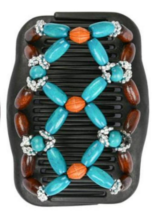 Peigne Magique Polyvalent en Perles de Bois pour Coiffure