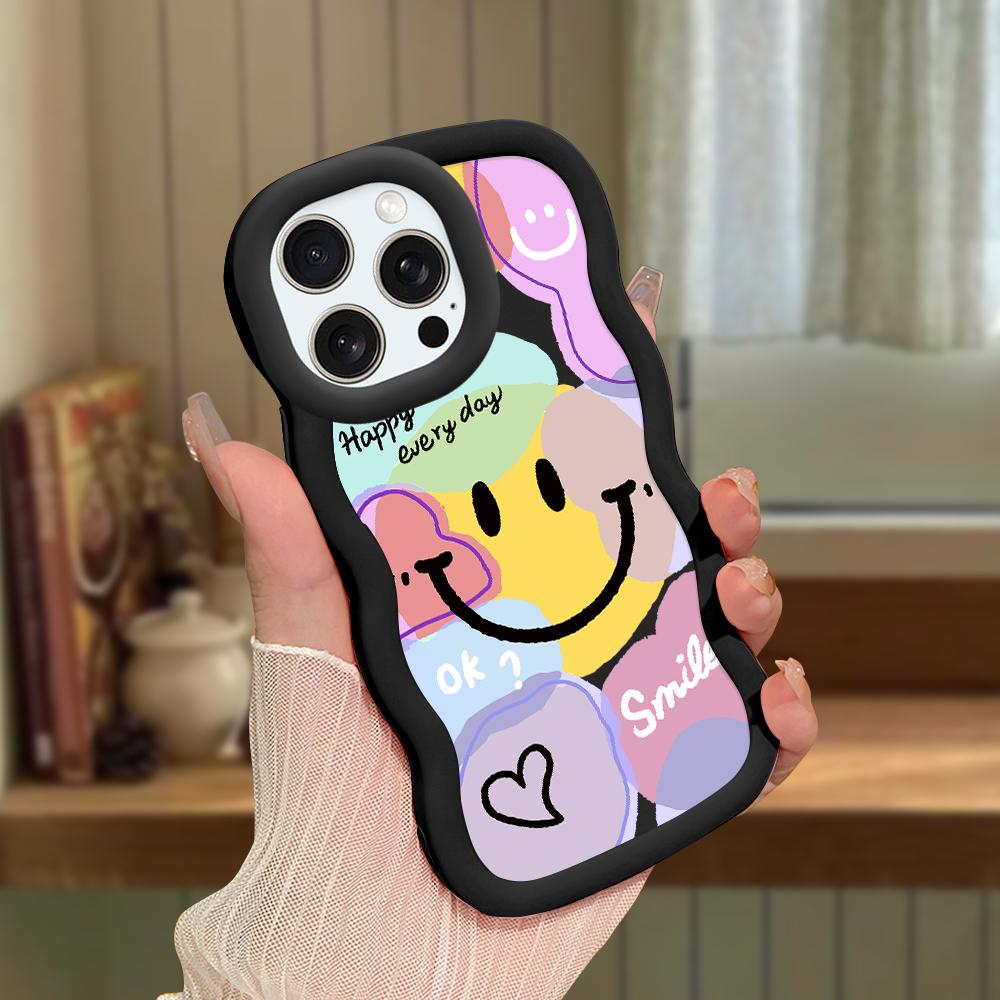 Big Wave Edge Soft silikonový materiál Macaron Pouzdro na telefon Nárazuvzdorné ochranné gumové pouzdro pro iPhone Samsung Huawei Honor Xiaomi Redmi OnePlus Moto