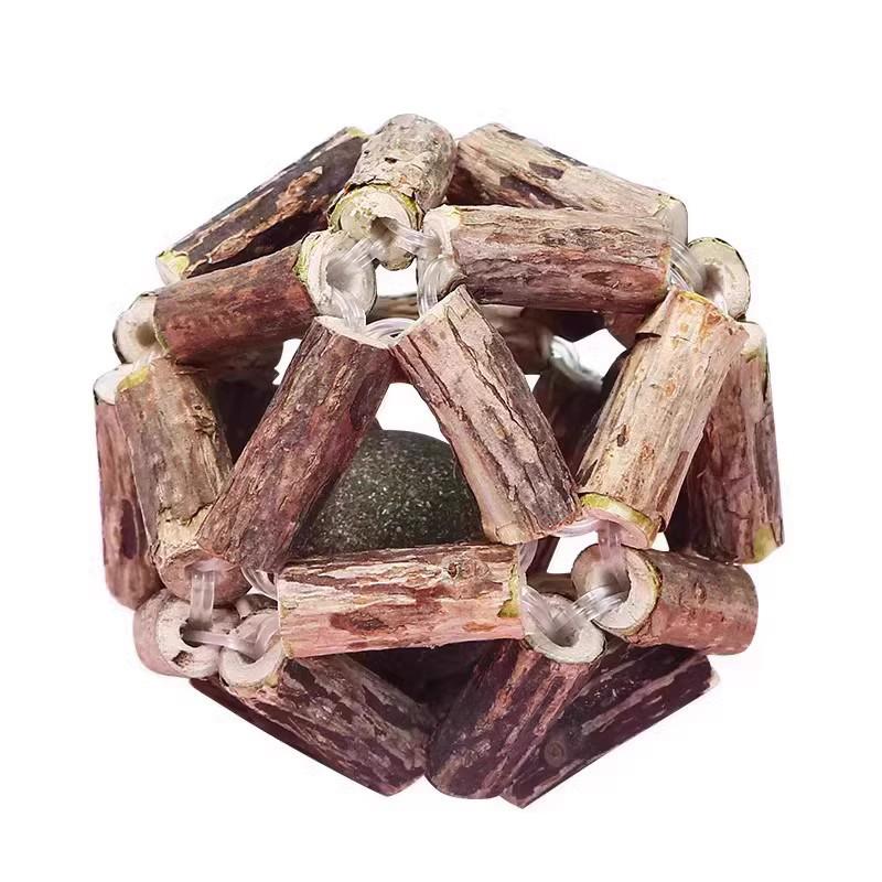 Wood-Flavored Catnip Balls & Teasers: Chew-Resistant Toys and Teeth Cleaning Sticks for Kittens