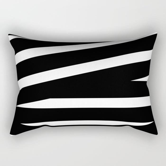 Black and White Simple Geometric Rectangle Pillowcase Home Decor Car Sofa Cushion Cover Home Decor Accessories 30x50cm