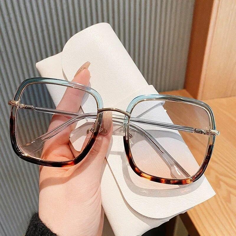 Ochelari de soare pătrați cu gradient pentru femei Ochelari de soare vintage supradimensionați pentru bărbați Ochelari colorați la modă de designer de marcă în aer liber UV400
