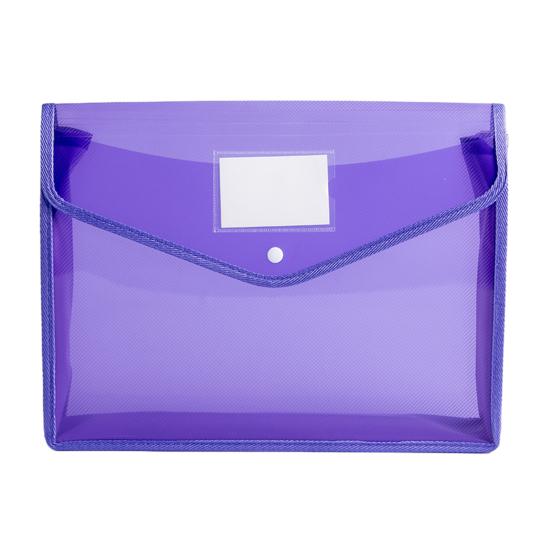 Plastic File Folder Waterproof Transparent Expanding Document Organizer with Snap Closure No Dividers Portable A4/B5 Size File Pouch for Office