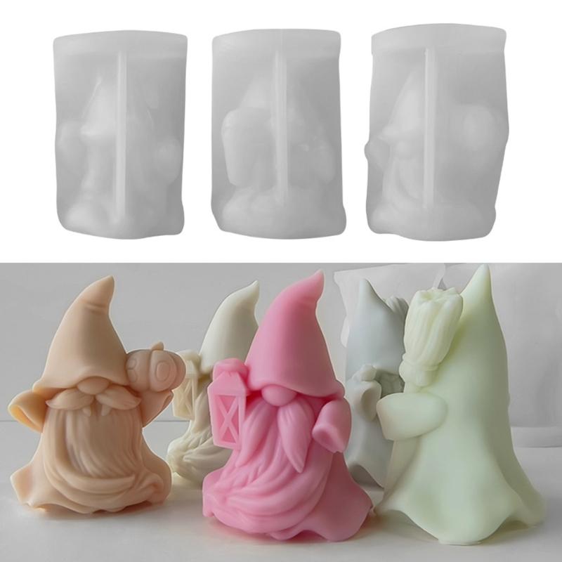 Multifunctional Halloween Dwarf Silicone Mold Faceless Gnome Aromatherapys Candle Mold Halloween Ornament Resin Molds