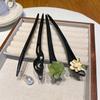 Chinese-Style Modern and Ancient Wooden Hairpins, Women's Cheongsam Flower Hair Accessories