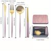 4pcs Set Removable 304 Stainless Steel Portable Cutlery Set Camping Tableware Chopsticks Spoon Folding Set