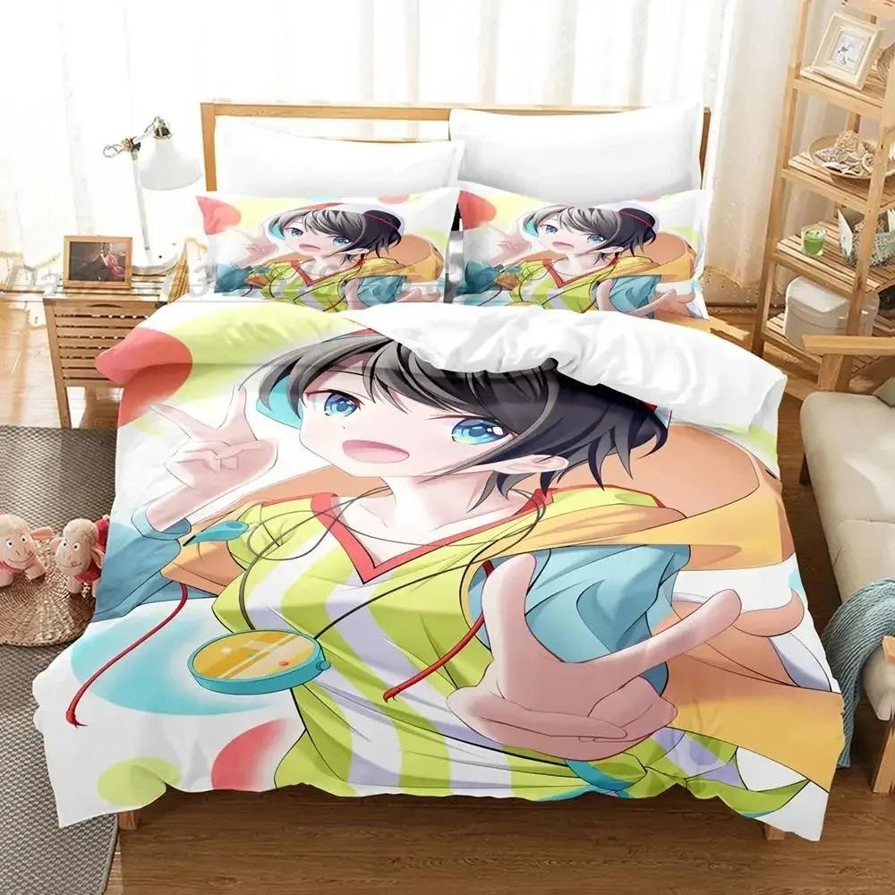 ŌOzora-Subaru Bedding Set Single Twin Full Queen King Size Bed Set Aldult Kid Bedroom Duvetcover Sets 3D Anime Kawaii bed