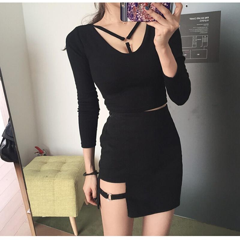 Women Skirts Mini Asymmetrical Black High Waist Female Jupe Design Female Personality Party Skirt