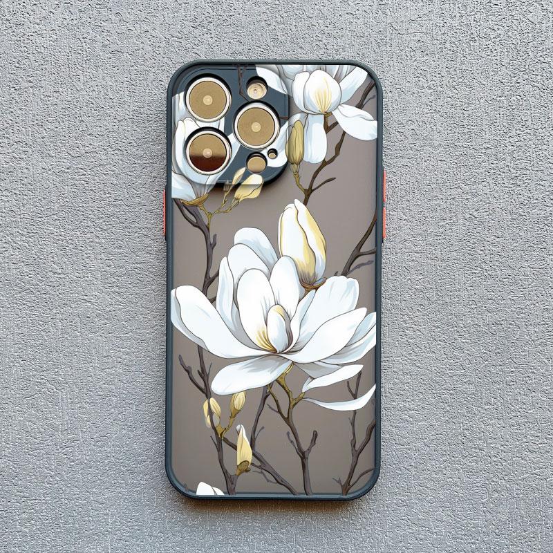 Magnolia Flower Phone Case For iPhone 17 16 15 14 Plus Pro Max 13 12 11 Pro Max Mini X XR XS 16 15 Plus Shockproof Back Covers