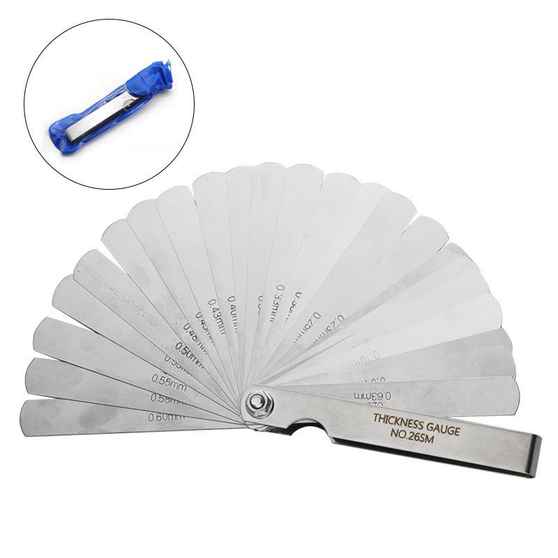 32-teiliges Fühlerlehren-Set: Ventilmesswerkzeug mit 0,04-0,88 mm Spaltgröße und 0,25 mm Kupferblech