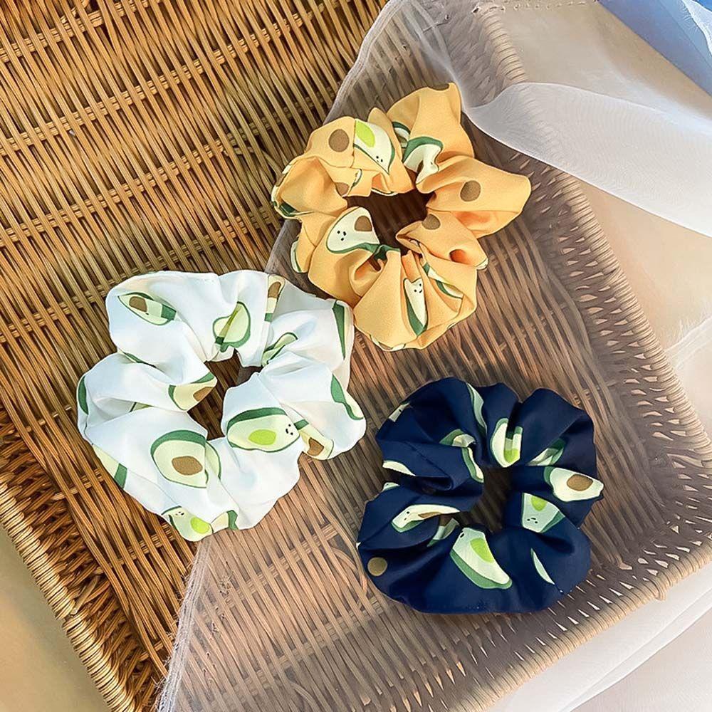 

Elastic Girls Avocado Women Scrunchies Headdress Rubber Band Hair Rope белый