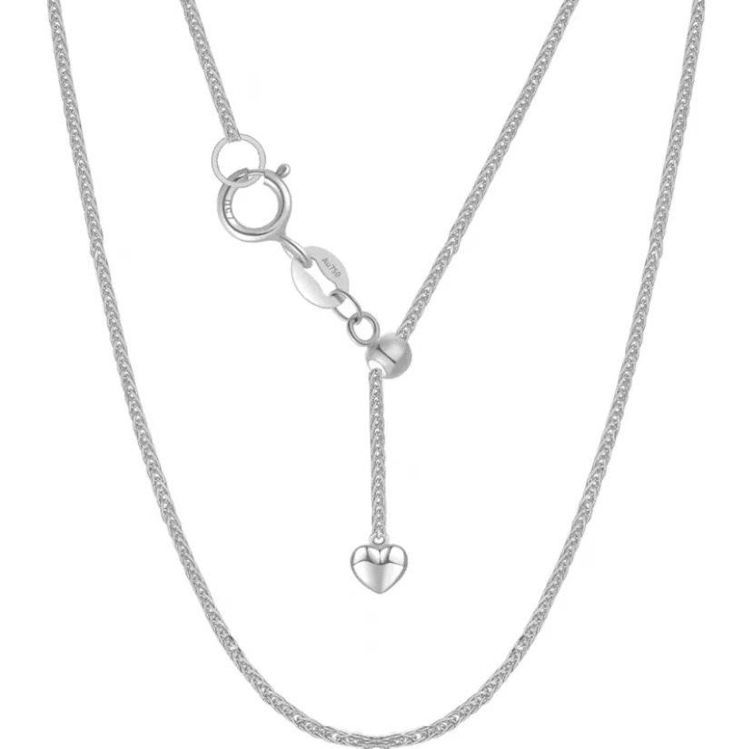 Настоящее 18-каратное золотое ожерелье Au750 Love Chopin, регулируемая простая цепочка, женская универсальная цепочка для воротника, ювелирный подарок 45cm 0.6g