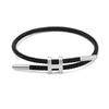 Bracciale in Acciaio a Forma di H: Acciaio Inossidabile Regolabile, Oro 3D, Impermeabile, Resistente al Sudore, Design a Corda