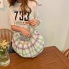 Sweet Pleated Dumpling Bag Korean Style Women Chic Underarm Bag Lattice Tote Bag  Shopping