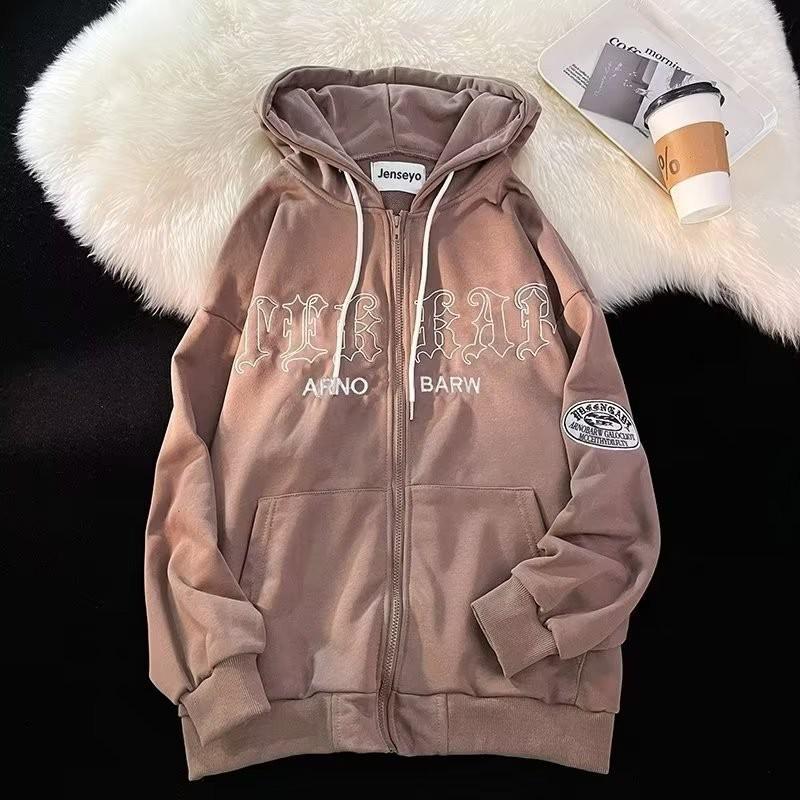 

Men s Trendy Hooded Cardigan Jacket - Hong Kong Style Sporty Spring/Autumn Wear for Couples XL