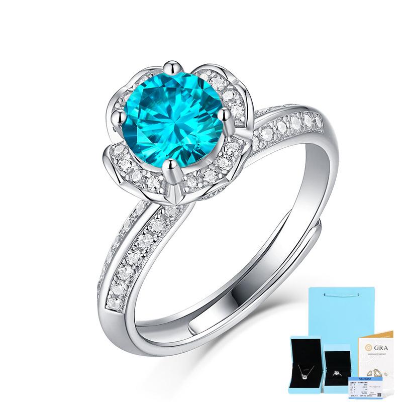 Bague Ringen Set Argint S925 1ct Moissanite Handstick Stil Floral Cadou Moda Femei Bijuterii Inel de viață