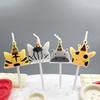 Cute Cartoon Flat Animal Shape Birthday Candles Children's Cake Birthday Party Decorative Candles