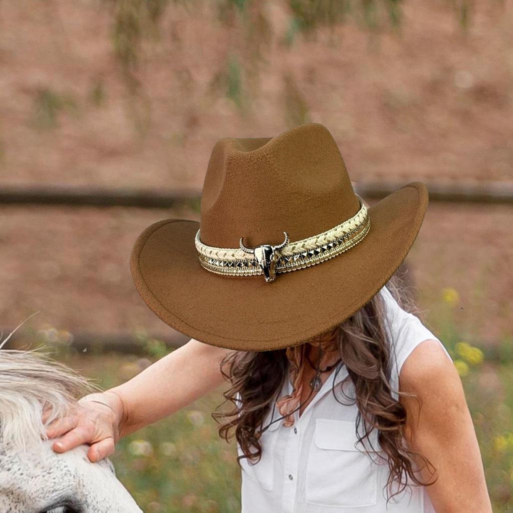 Kapelusz Kowbojski Wygodny Klasyczny Dekor Dodatki do Kostiumu Stylowy