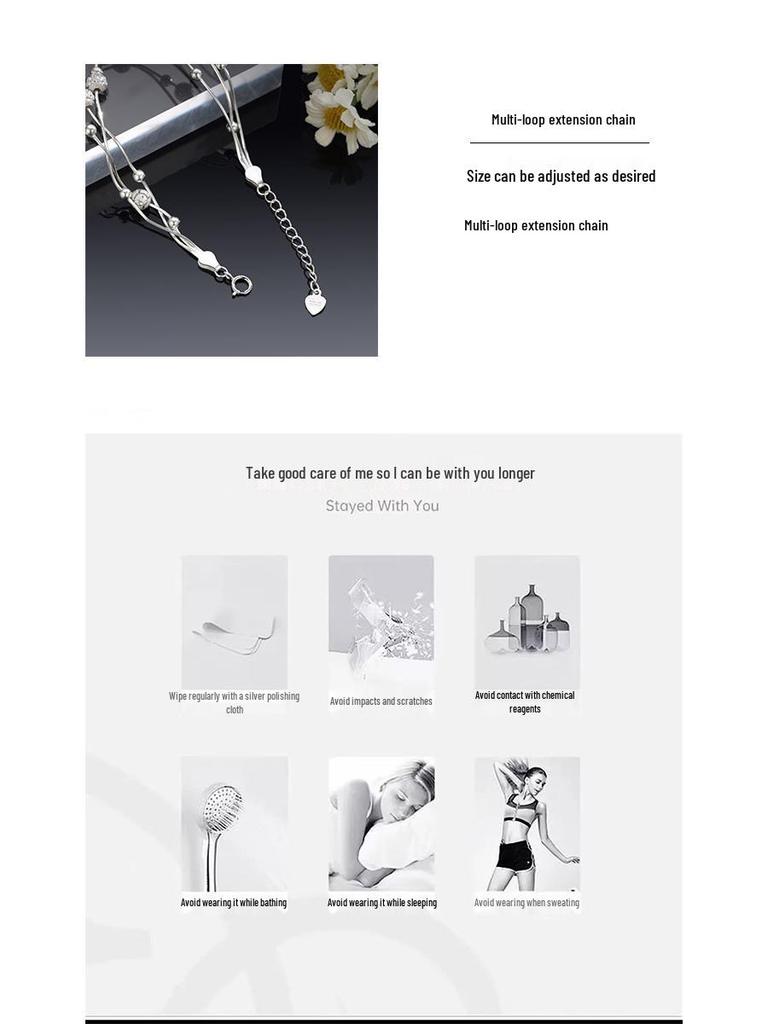 S925 Sterling Silver Three Worlds Rotating Bead High-End Bracelet: Elegant, Fresh, Niche Birthday Gift for Women