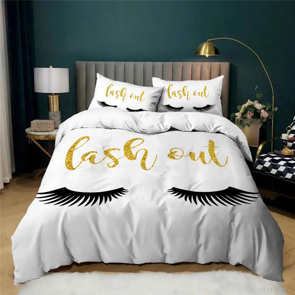 China Air Express Comforter Cover Bedding Set Sequins Eyelash White Pink Duvet Cover Pillowcases Kids,twin Full Quilt Cover Set