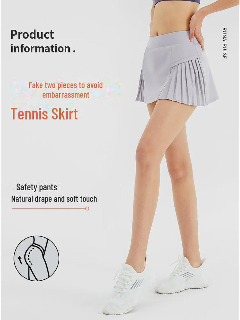 Sportrock für Mädchen, schnelltrocknend: Zwei-in-Eins Tennis- und Badminton-Skort