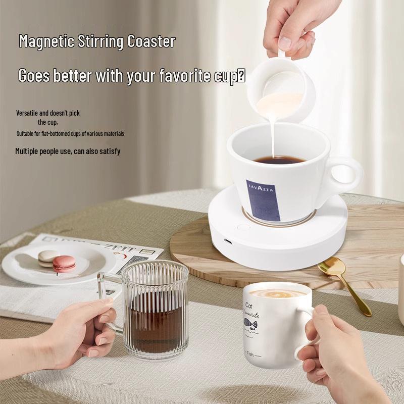 

Automatic Magnetic Stirring Coaster: Multi-purpose, Rechargeable, Cross-Border Coffee Mixer 13.5 x 12 x 3.5 cm білий