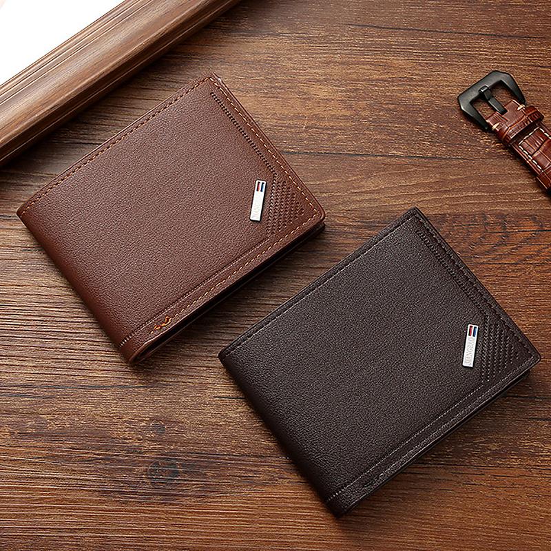 Vintage Pu Leather Wallet Minimalist Purse For Men Money Change Pouch Credit Card Holder Man Birthday Gifts