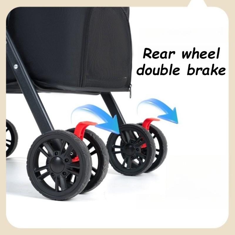Puppy Carrier Universal Wheel Breathable Foldable Travel Stroller for Dogs Large Space Medium-sized Dog Accessories Pet Products