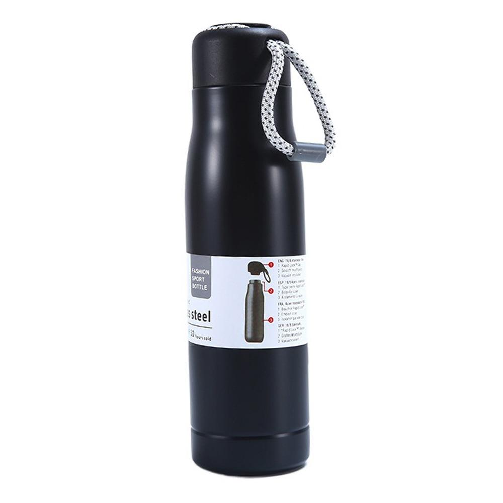 

Кружка из нержавеющей стали с термоизоляцией, однотонная, вакуумная фляга, инструмент для питья, термобутылка для воды, для автомобиля 550ml чёрный