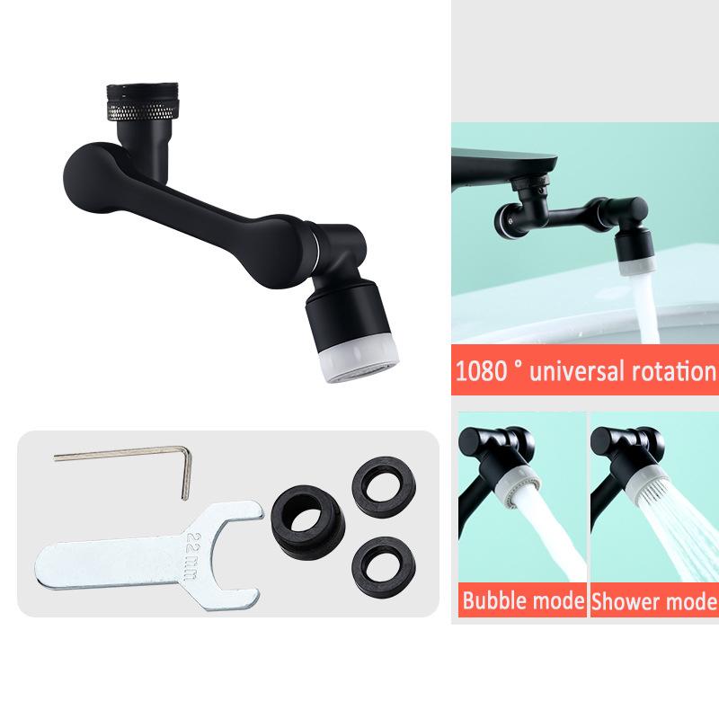 Brass Material Universal 1080 °Swivel Robotic Arm Swivel Extension Faucet Aerator Kitchen Sink Faucet Extender 2Water Flow Mode