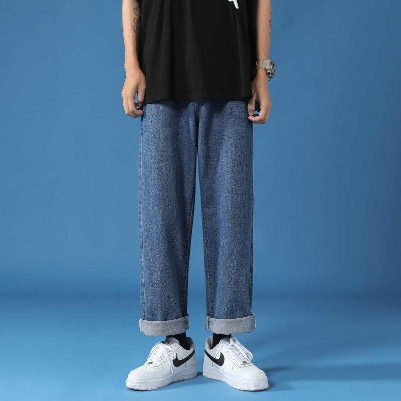 Men's jeans 2026 new style loose straight casual long pants wide-leg pants