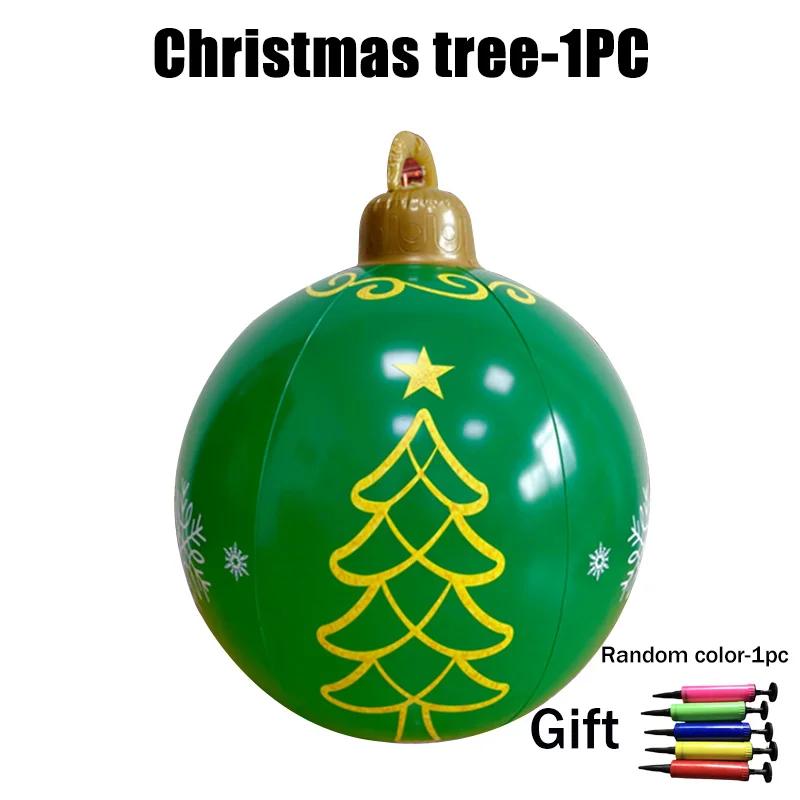 super 60cm Blow Up Christmas Ball PVC Inflatable Ornament for Outdoor Yard Porch Garden Holiday Party Decor