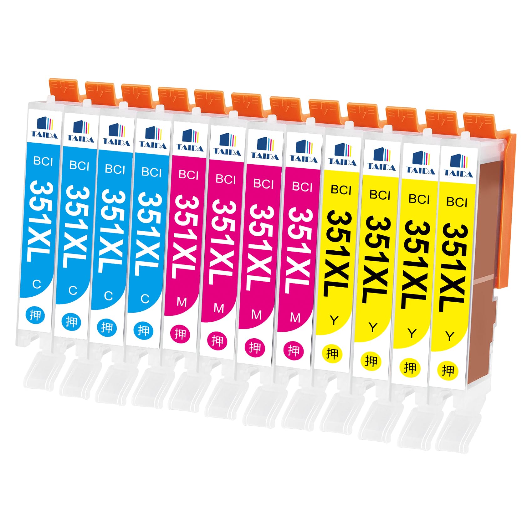 

TAIDA Compatible Ink Cartridges for Ink 4 Cartridges per 12 High Individually with Remaining Compatible with Canon and iP8730 BCI-351XL BCI-350XL