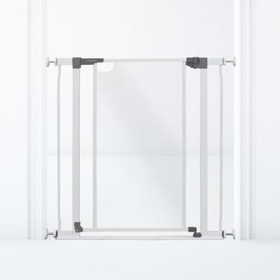 Barreira de segurança de painel transparente - DREAMBABY - Função "manter na posição aberta" - Base antiderrapante - Branco