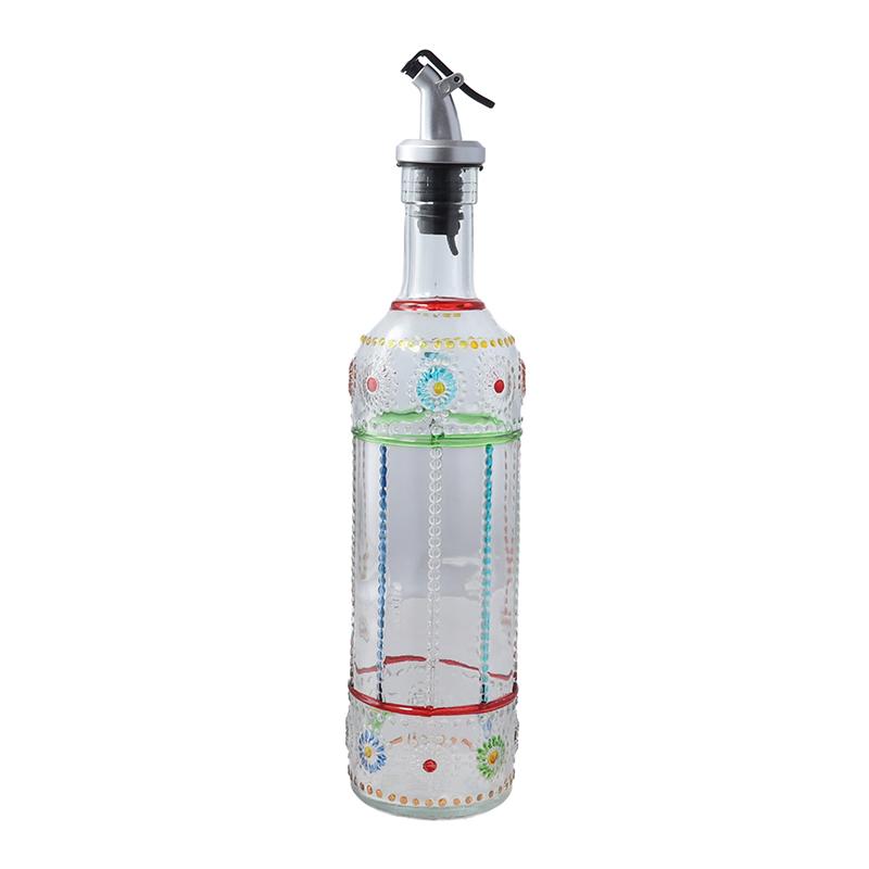 1PC Bottled Bottle Kitchen Supplies Soy Sauce Vinegar Bottle Home Decoration Hand-painted Oil Bottle Round 30x5.5cm